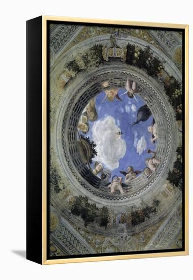 Occulus of the Ceiling of the House of Spouses, Ducal Palace of Mantua, Italy (Camera Degli Sposi,-Andrea Mantegna-Framed Premier Image Canvas