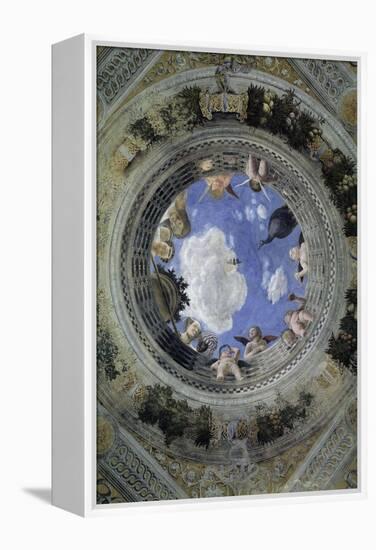 Occulus of the Ceiling of the House of Spouses, Ducal Palace of Mantua, Italy (Camera Degli Sposi,-Andrea Mantegna-Framed Premier Image Canvas