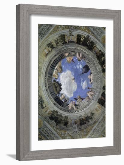 Occulus of the Ceiling of the House of Spouses, Ducal Palace of Mantua, Italy (Camera Degli Sposi,-Andrea Mantegna-Framed Giclee Print