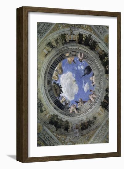 Occulus of the Ceiling of the House of Spouses, Ducal Palace of Mantua, Italy (Camera Degli Sposi,-Andrea Mantegna-Framed Giclee Print