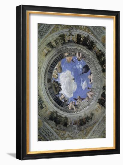 Occulus of the Ceiling of the House of Spouses, Ducal Palace of Mantua, Italy (Camera Degli Sposi,-Andrea Mantegna-Framed Giclee Print