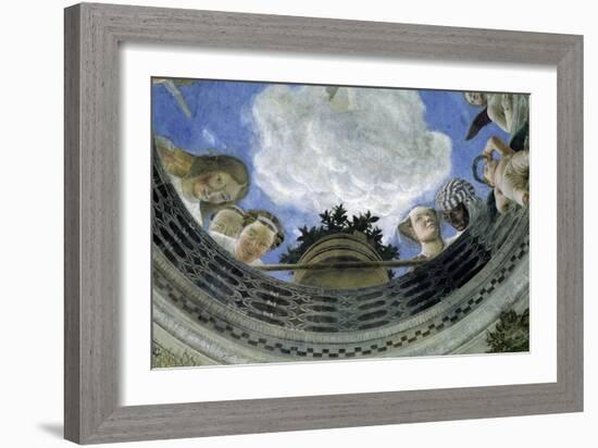 Occulus of the Ceiling of the House of Spouses, Ducal Palace of Mantua, Italy (Camera Degli Sposi,-Andrea Mantegna-Framed Giclee Print