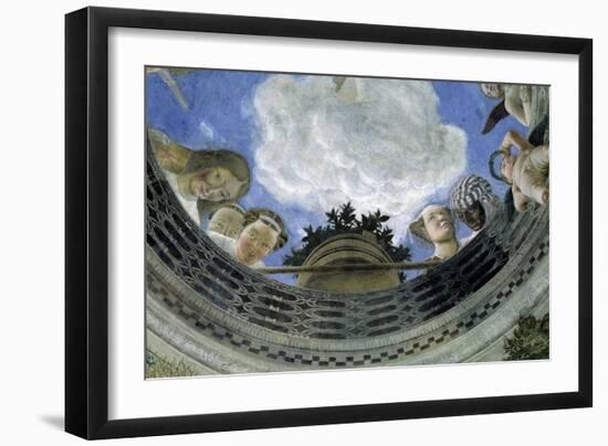 Occulus of the Ceiling of the House of Spouses, Ducal Palace of Mantua, Italy (Camera Degli Sposi,-Andrea Mantegna-Framed Giclee Print