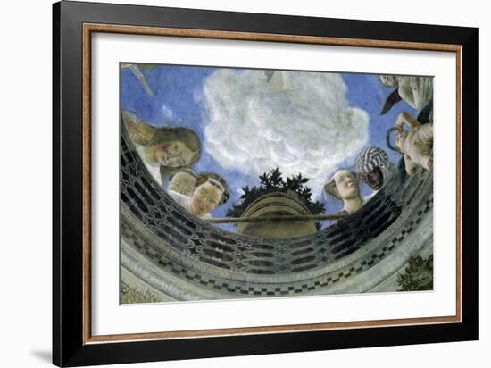 Occulus of the Ceiling of the House of Spouses, Ducal Palace of Mantua, Italy (Camera Degli Sposi,-Andrea Mantegna-Framed Giclee Print