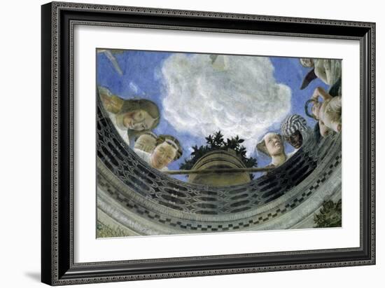 Occulus of the Ceiling of the House of Spouses, Ducal Palace of Mantua, Italy (Camera Degli Sposi,-Andrea Mantegna-Framed Giclee Print