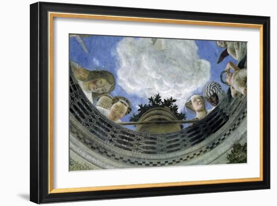 Occulus of the Ceiling of the House of Spouses, Ducal Palace of Mantua, Italy (Camera Degli Sposi,-Andrea Mantegna-Framed Giclee Print