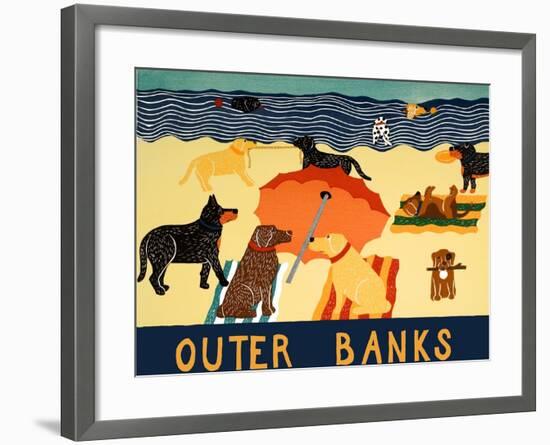 Ocean Ave Outer Banks-Stephen Huneck-Framed Giclee Print