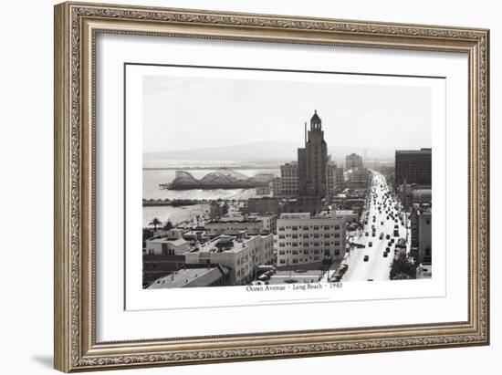 Ocean Avenue, Long Beach, 1940-null-Framed Art Print