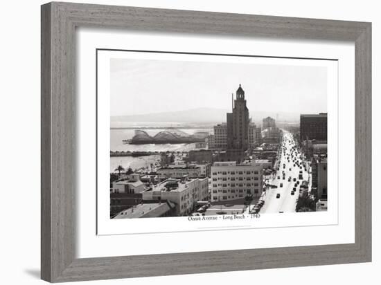 Ocean Avenue, Long Beach, 1940-null-Framed Art Print