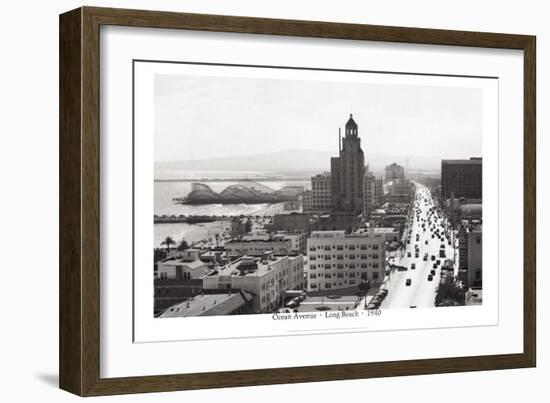 Ocean Avenue, Long Beach, 1940-null-Framed Art Print