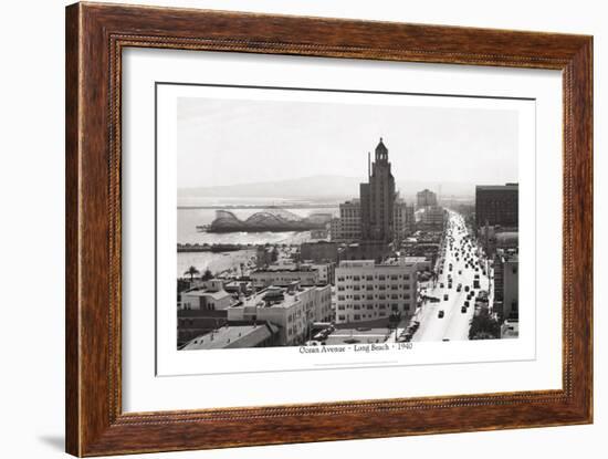 Ocean Avenue, Long Beach, 1940-null-Framed Art Print