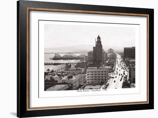 Ocean Avenue, Long Beach, 1940-null-Framed Art Print