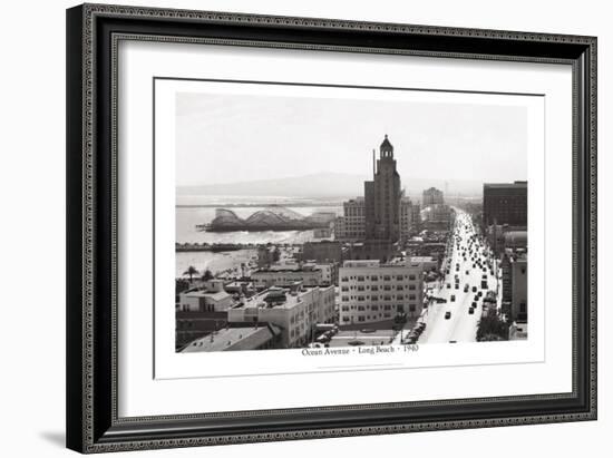 Ocean Avenue, Long Beach, 1940-null-Framed Art Print