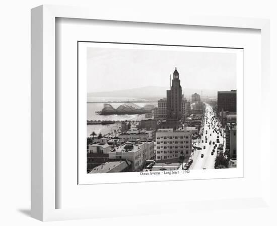 Ocean Avenue, Long Beach, 1940-null-Framed Premium Giclee Print