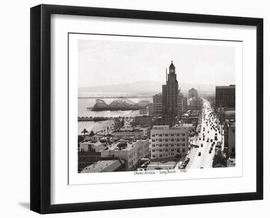 Ocean Avenue, Long Beach, 1940-null-Framed Art Print