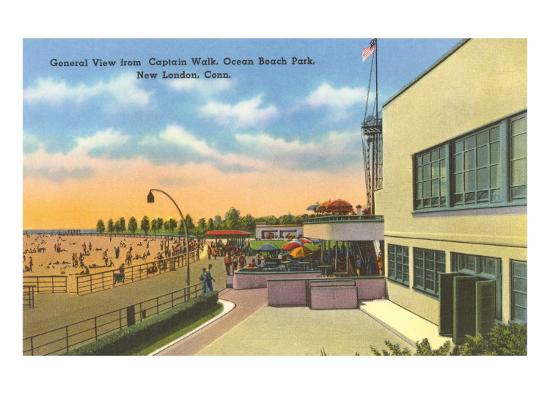 Ocean Beach New London Connecticut Art Print By Artcom