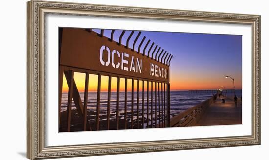 Ocean Beach Pier at Twilight, San Diego, Southern California, USA-Stuart Westmorland-Framed Photographic Print