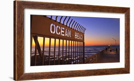 Ocean Beach Pier at Twilight, San Diego, Southern California, USA-Stuart Westmorland-Framed Photographic Print