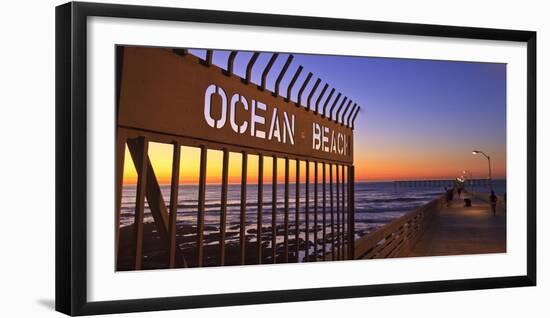 Ocean Beach Pier at Twilight, San Diego, Southern California, USA-Stuart Westmorland-Framed Photographic Print