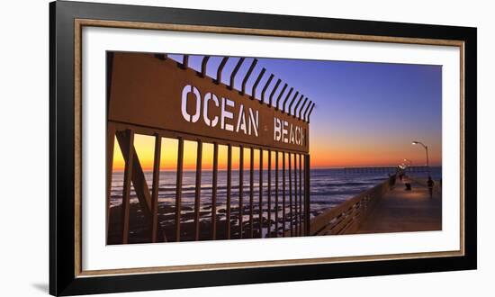 Ocean Beach Pier at Twilight, San Diego, Southern California, USA-Stuart Westmorland-Framed Photographic Print