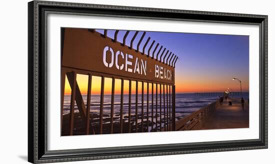 Ocean Beach Pier at Twilight, San Diego, Southern California, USA-Stuart Westmorland-Framed Photographic Print