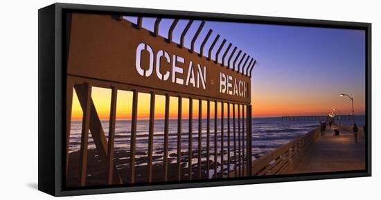 Ocean Beach Pier at Twilight, San Diego, Southern California, USA-Stuart Westmorland-Framed Premier Image Canvas