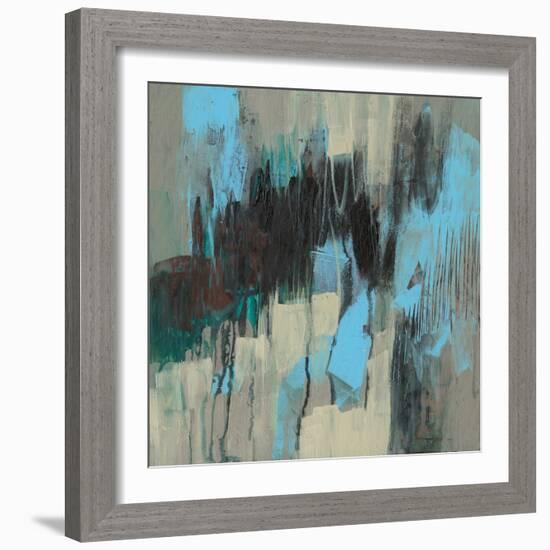 Ocean Blue Abstract I-Jennifer Goldberger-Framed Art Print