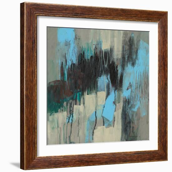 Ocean Blue Abstract I-Jennifer Goldberger-Framed Art Print