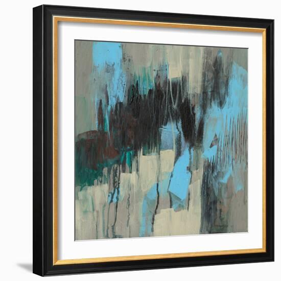 Ocean Blue Abstract I-Jennifer Goldberger-Framed Art Print