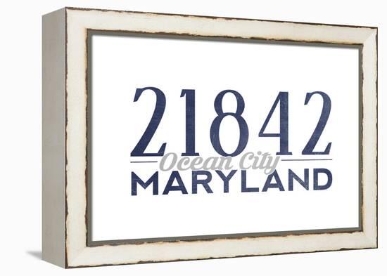 Ocean City, Maryland - 21842 Zip Code (Blue)-Lantern Press-Framed Stretched Canvas