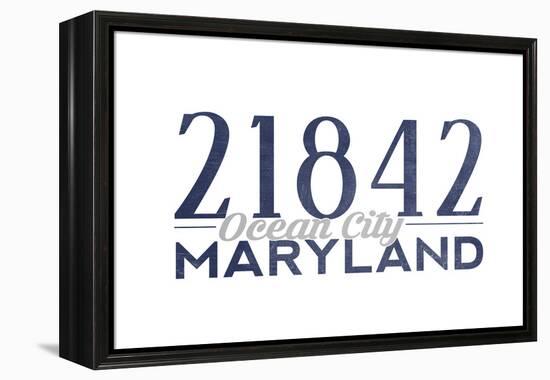 Ocean City, Maryland - 21842 Zip Code (Blue)-Lantern Press-Framed Stretched Canvas