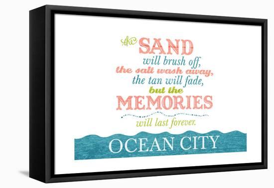 Ocean City, Maryland - Beach Memories Last Forever-Lantern Press-Framed Stretched Canvas