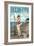 Ocean City, New Jersey - Fishing Pinup Girl-Lantern Press-Framed Art Print