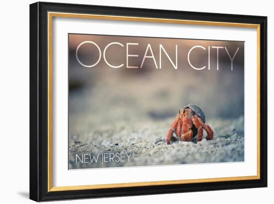 Ocean City, New Jersey - Hermit Crab on Beach-Lantern Press-Framed Art Print