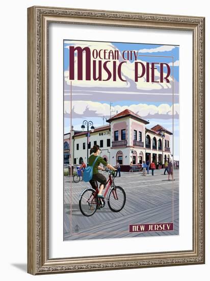 Ocean City, New Jersey - Music Pier-Lantern Press-Framed Art Print