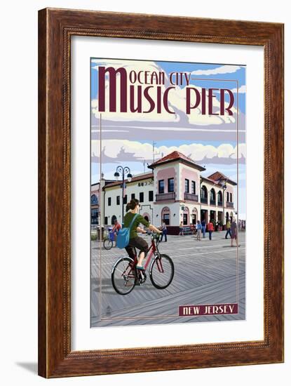 Ocean City, New Jersey - Music Pier-Lantern Press-Framed Art Print