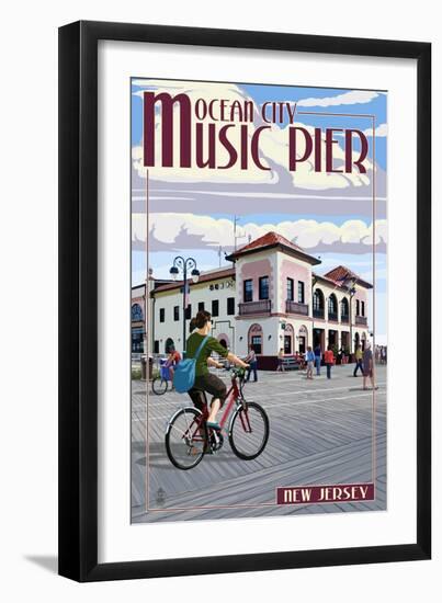 Ocean City, New Jersey - Music Pier-Lantern Press-Framed Art Print