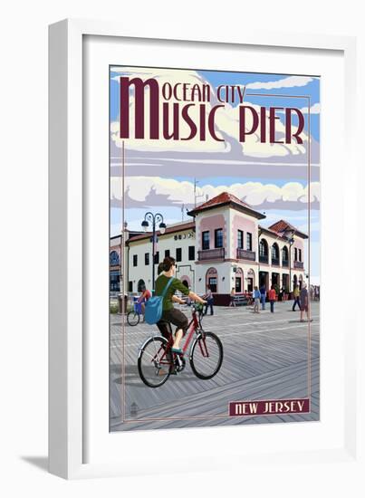 Ocean City, New Jersey - Music Pier-Lantern Press-Framed Art Print