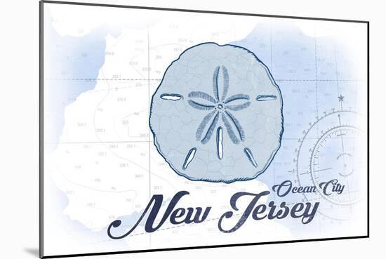 Ocean City, New Jersey - Sand Dollar - Blue - Coastal Icon-Lantern Press-Mounted Art Print