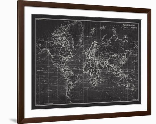 Ocean Current Map - Global Shipping Chart-The Vintage Collection-Framed Giclee Print