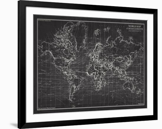 Ocean Current Map - Global Shipping Chart-The Vintage Collection-Framed Giclee Print