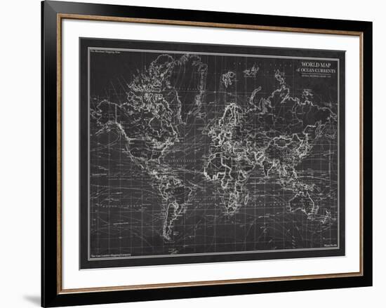 Ocean Current Map - Global Shipping Chart-The Vintage Collection-Framed Giclee Print