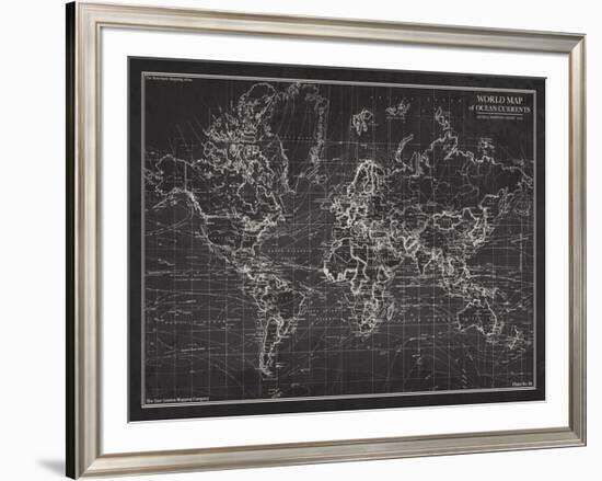 Ocean Current Map - Global Shipping Chart-The Vintage Collection-Framed Giclee Print