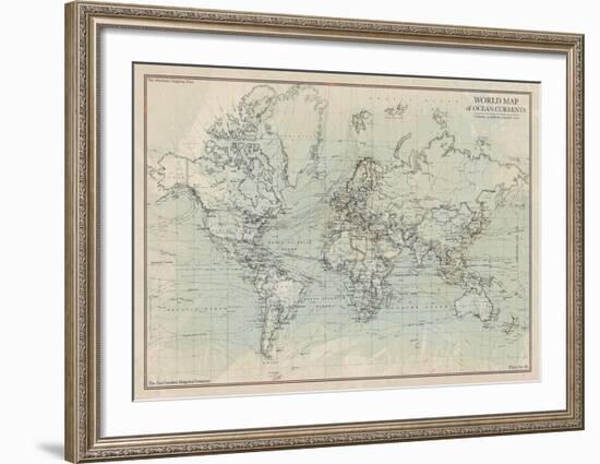 Ocean Current Map I-The Vintage Collection-Framed Art Print