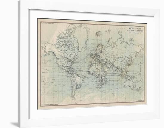 Ocean Current Map I-The Vintage Collection-Framed Art Print