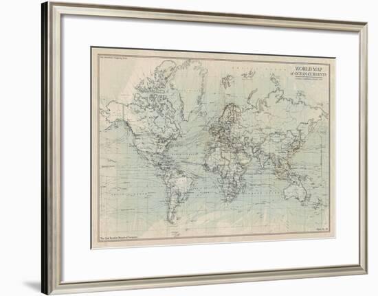 Ocean Current Map I-The Vintage Collection-Framed Art Print