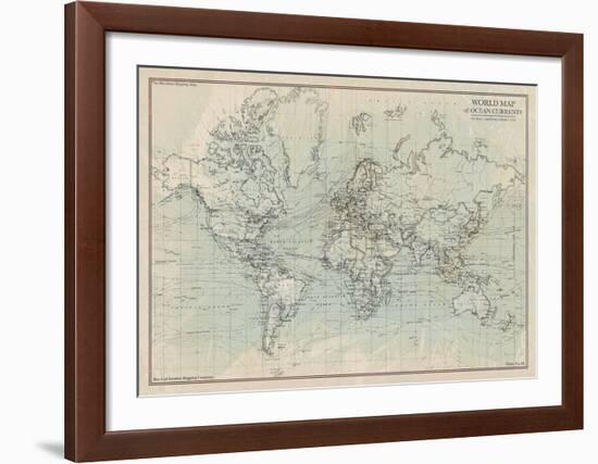 Ocean Current Map I-The Vintage Collection-Framed Art Print