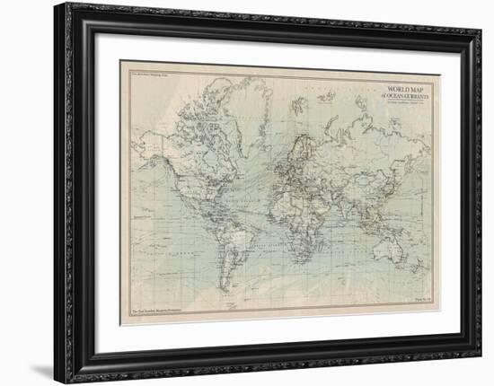 Ocean Current Map I-The Vintage Collection-Framed Art Print