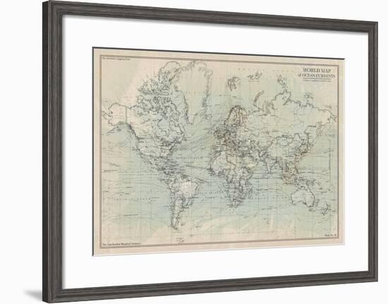 Ocean Current Map I-The Vintage Collection-Framed Art Print