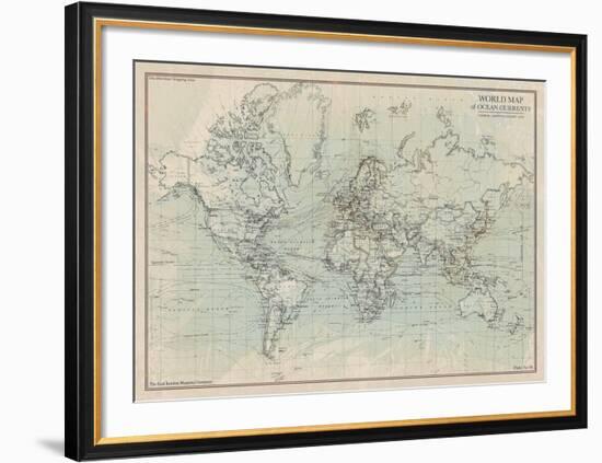 Ocean Current Map I-The Vintage Collection-Framed Art Print